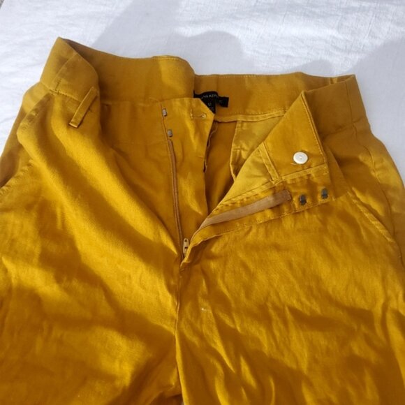 Banana Republic High-Rise Wide-Leg Mustard Linen-Cotton Pant - Picture 11 of 13